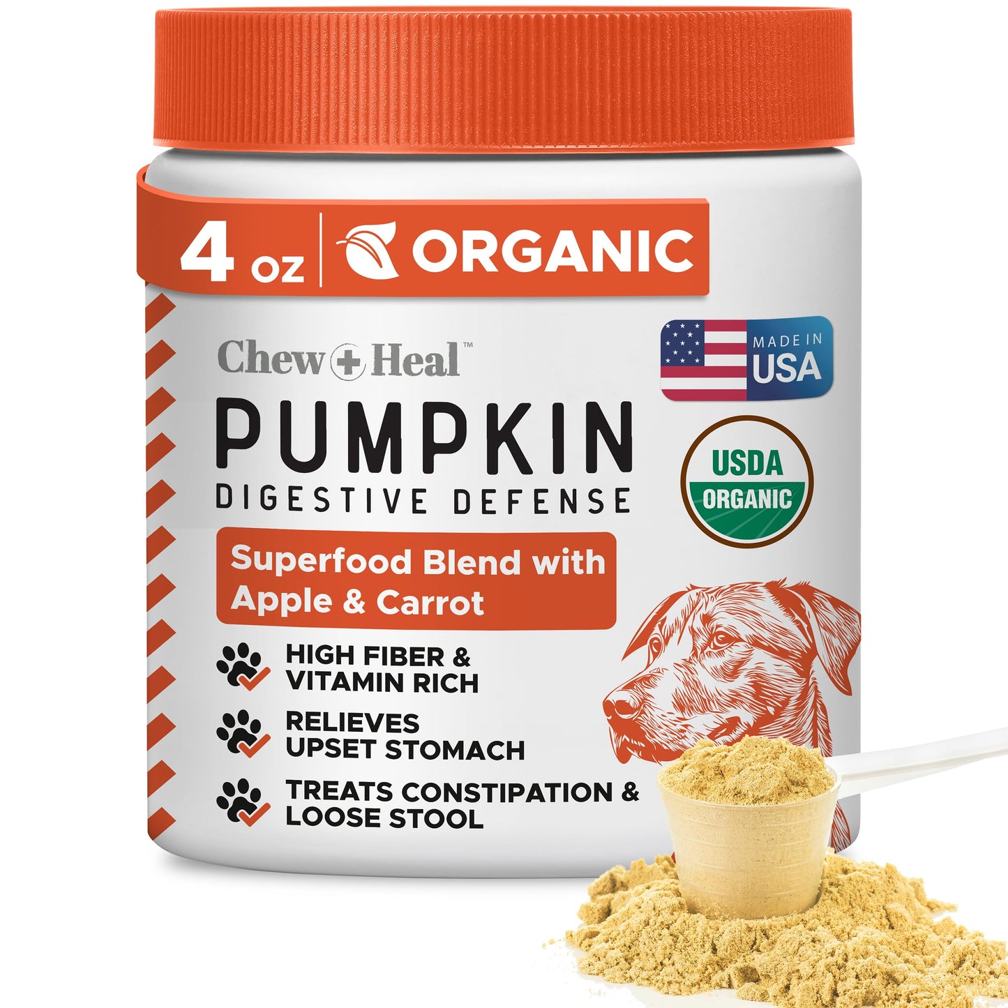 Organic Pumpkin Digestive Defense for Dogs 4oz