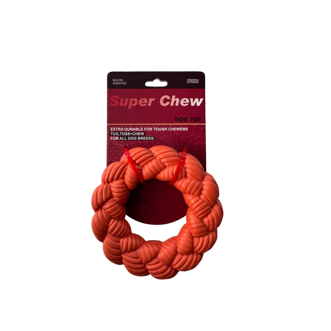Super Chew Dog Toy Bacon Scented Indoor & Outdoor
