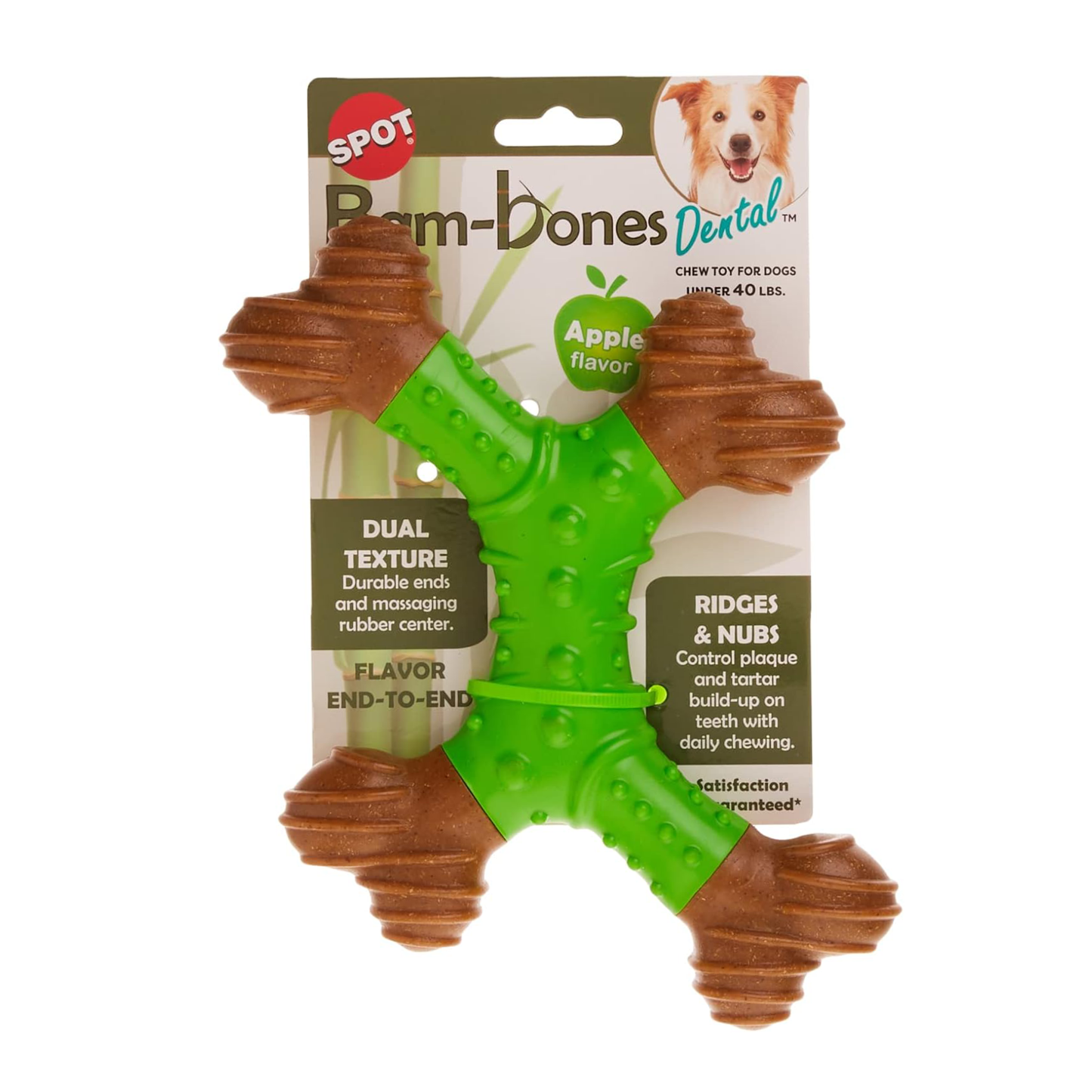 SPOT Bam-Bones Dental X-Bone for Aggressive Chewers - Apple Flavor