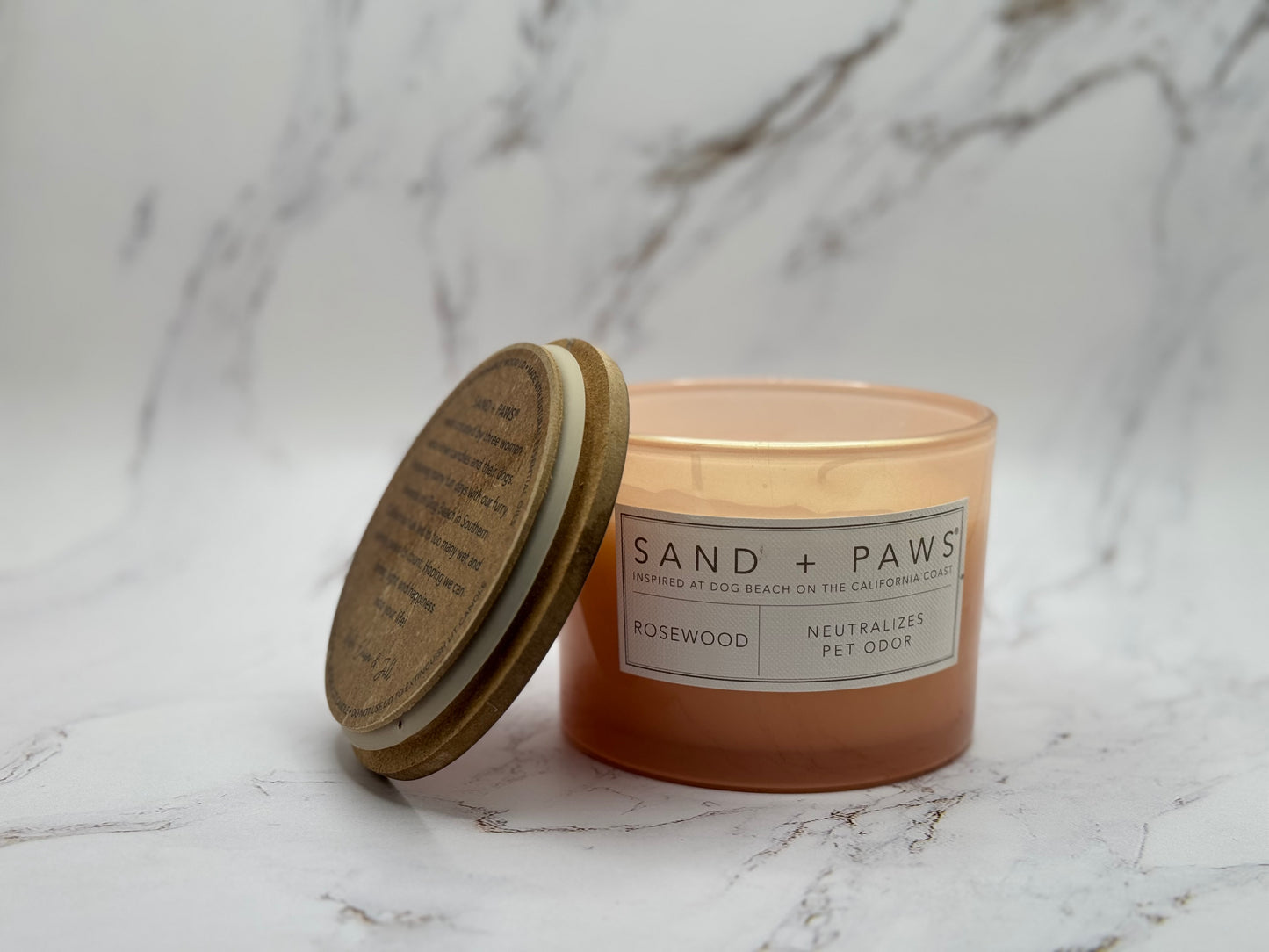SAND + PAWS Scented Candle - Rosewood 12oz