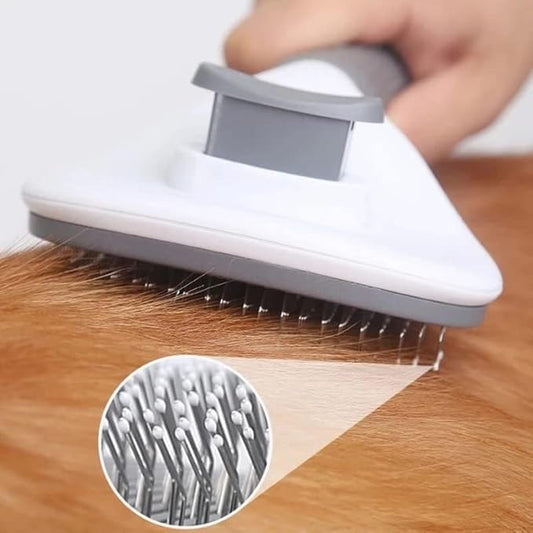 One Click Pet Hair Remover Grooming Brush