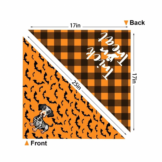 Double Sided Halloween Dog Scarf