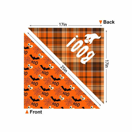 Halloween Bat & Pumpkin Pet Scarf