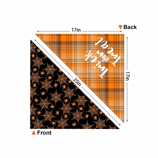 Reversible Spider Web Halloween Pet Scarf