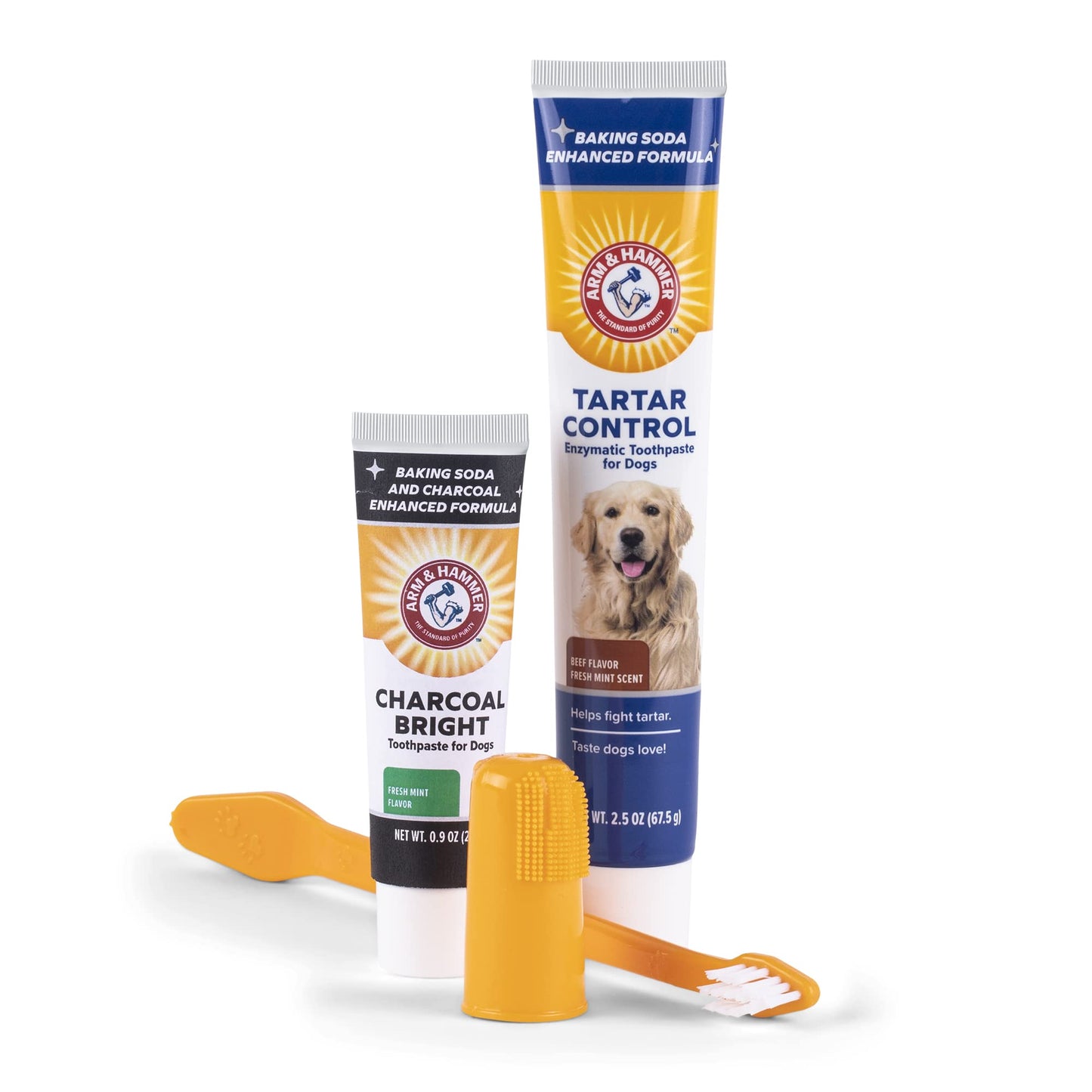 Arm & Hammer for Pets Tartar Control and Charcoal Bright Breath Kit for Dogs 4pcs