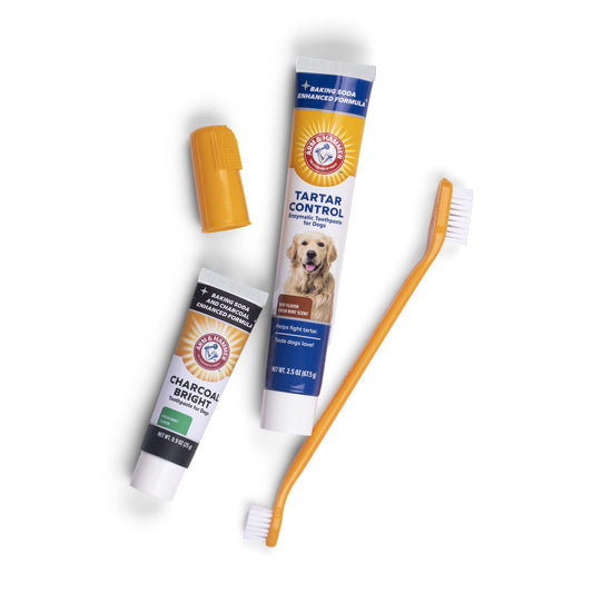 Arm & Hammer for Pets Tartar Control and Charcoal Bright Breath Kit for Dogs 4pcs