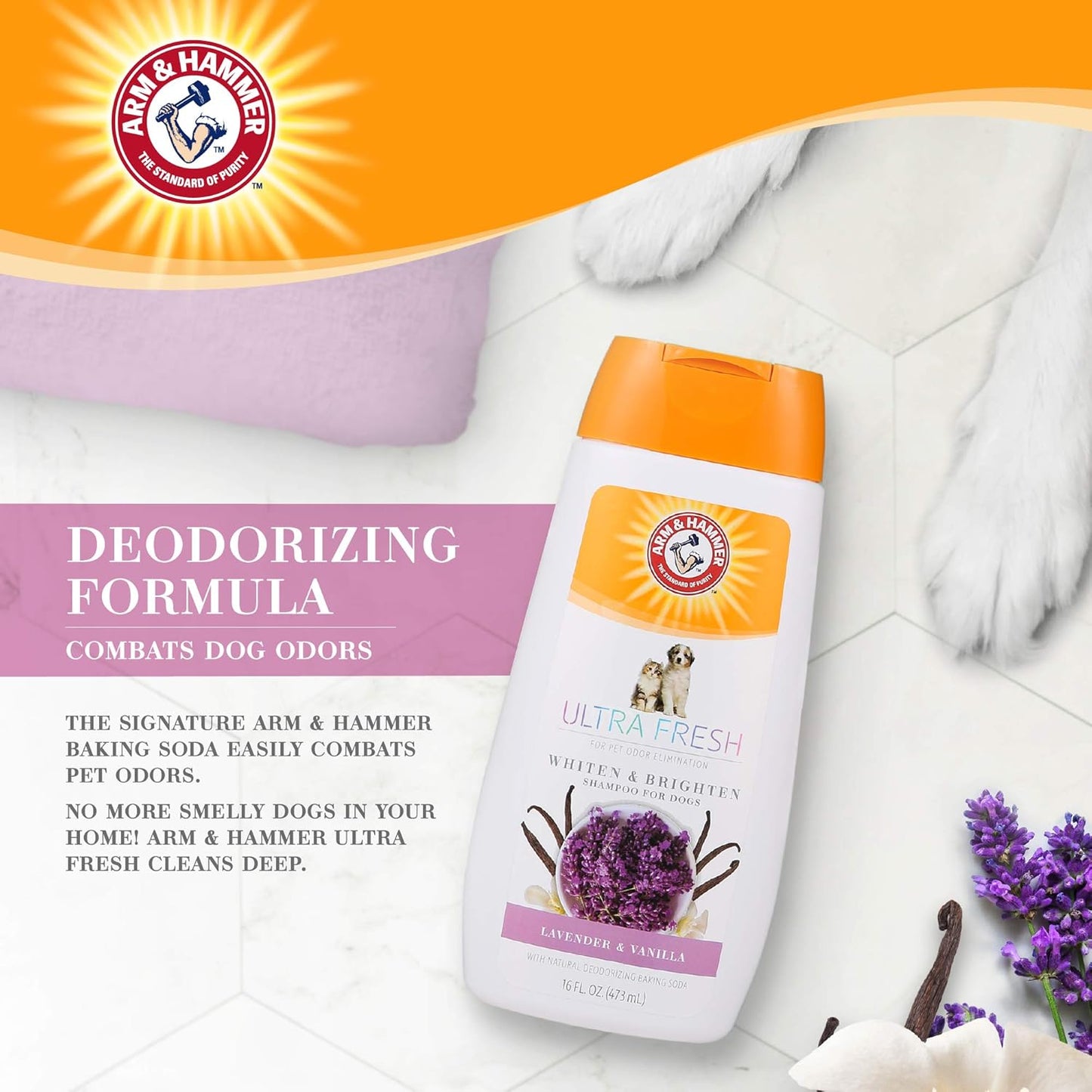 Arm & Hammer Ultra Fresh Whitening and Brightening Dog Shampoo 16 fl oz