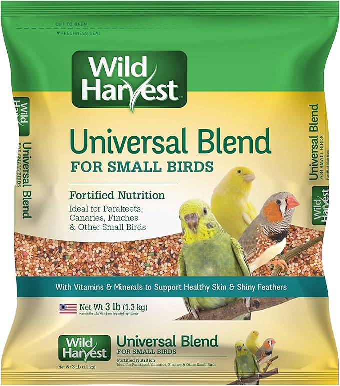 WILD HARVEST Bird Seed Collection: Universal Blend for Parakeet, Canaries, Finches, Cockatiel, Parrots and More 3lb