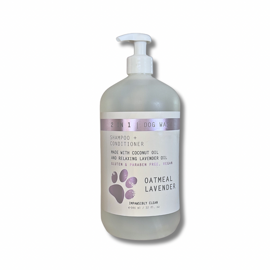 IMPAWSIBLY CLEAN 2 in 1 Dog Wash Oatmeal Lavender 32 fl oz| PARABEN FREE