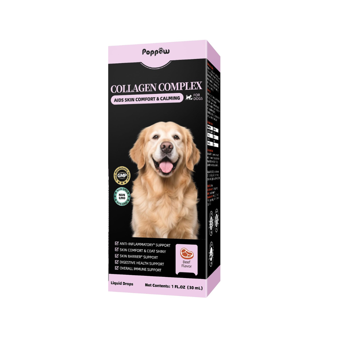 Liquid Collagen for Dogs Skin Comfort & Calming, Dog Itch Relief & Anti-Scratching & Coat Supplement with Biotin 2fl oz
