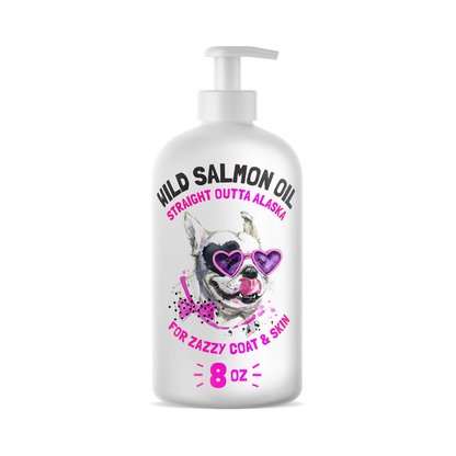 Wild Alaskan Salmon Oil for Dogs & Cats-Made in USA 8 oz