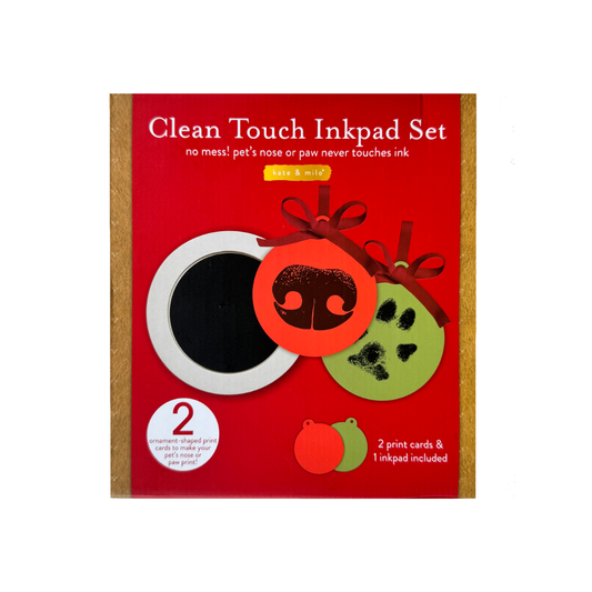 Christmas Tree Ornament Paw and Nose Print Clean Touch Inked Set 2pk