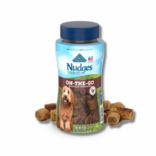 BLUE Nudges ON-THE-GO TREATS with Real Chicken & Pork 155g
