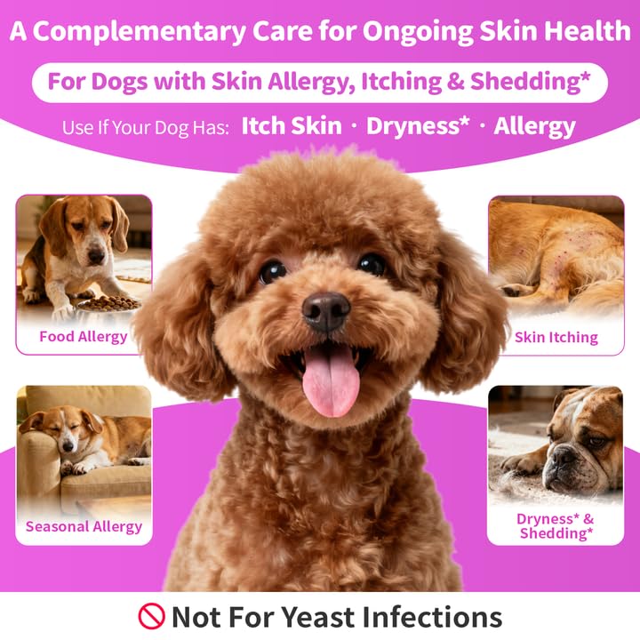 Liquid Collagen for Dogs Skin Comfort & Calming, Dog Itch Relief & Anti-Scratching & Coat Supplement with Biotin 2fl oz