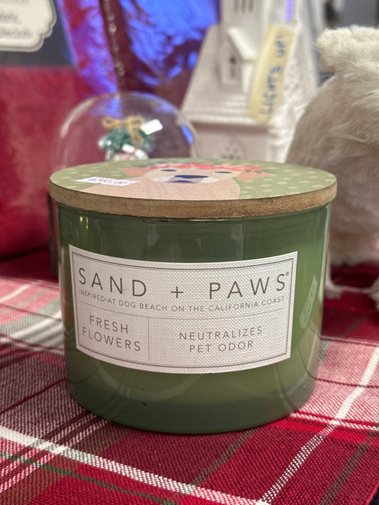 SAND + PAWS Scented Candle - Fresh Flowers 12oz