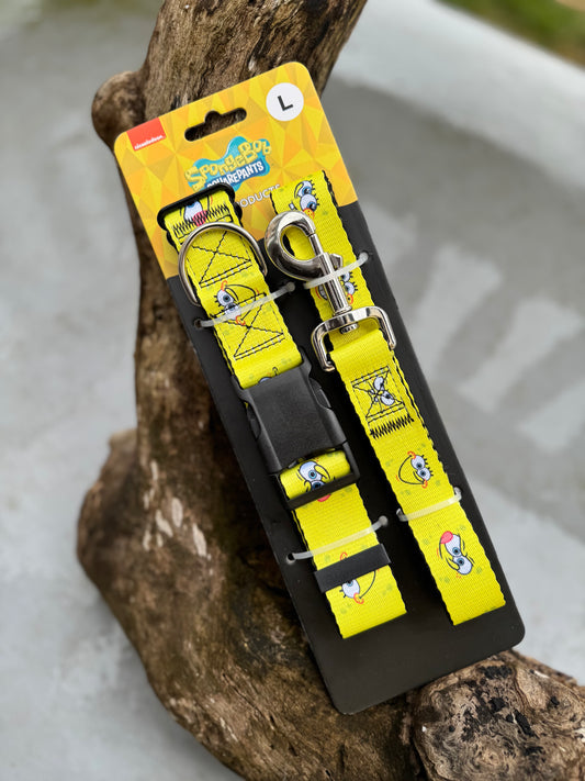 Sponge Bob Dog Collar & Leash Large