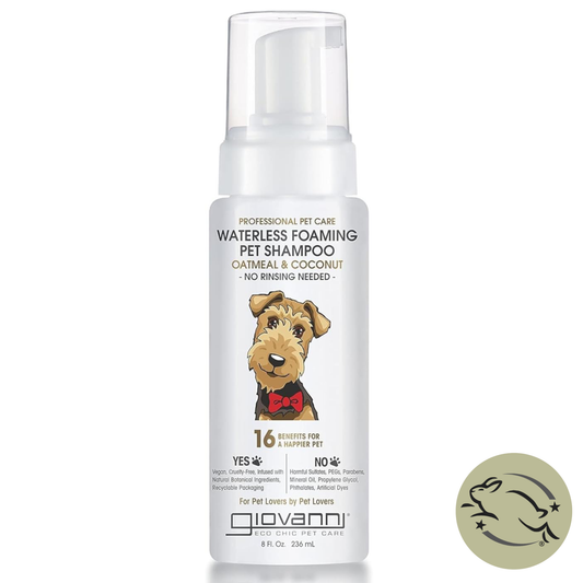 GIOVANNI PROFESSIONAL Foaming Waterless Pet Shampoo- Oatmeal & Coconut 8 oz