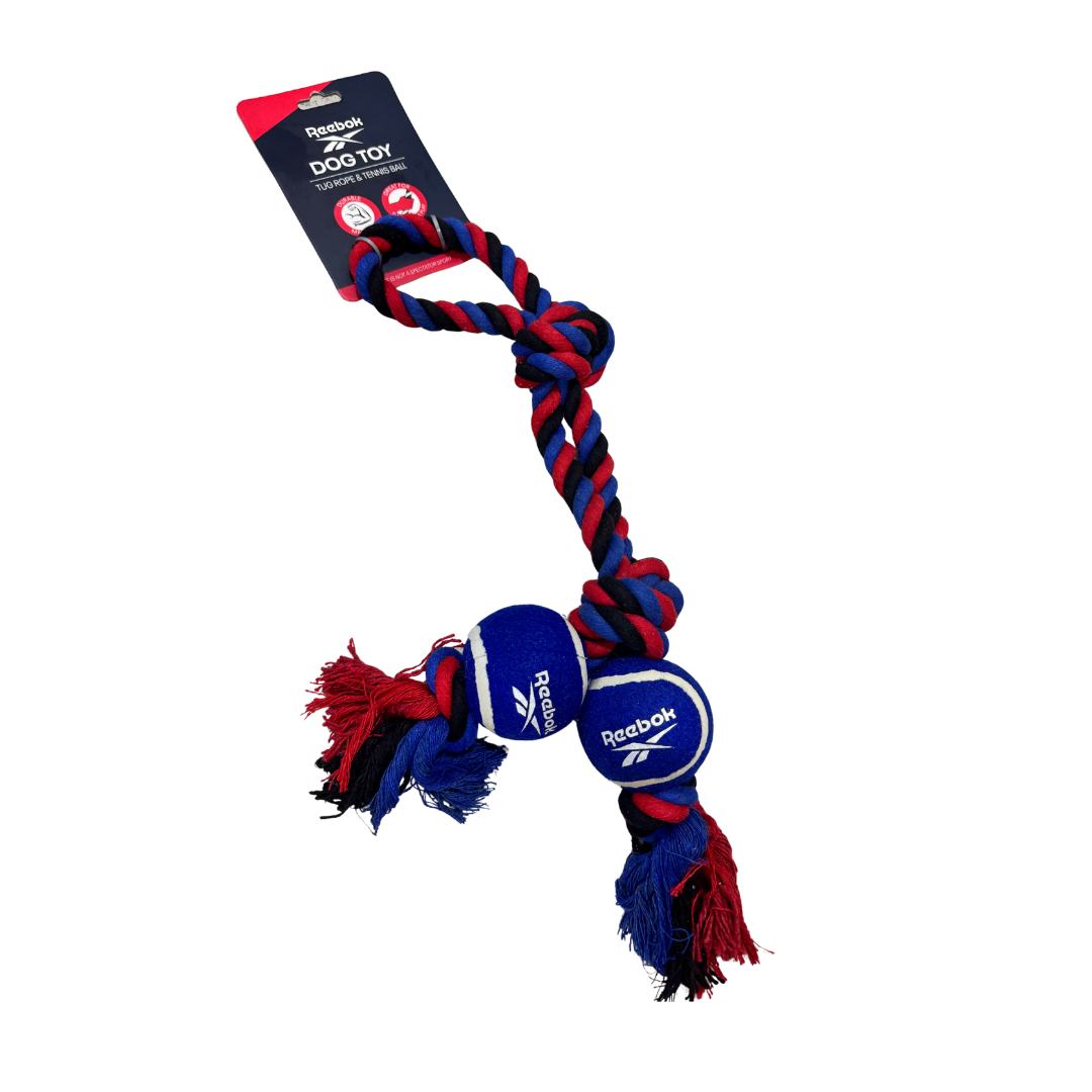 Reebok Rope & Double Ball Dog Toy