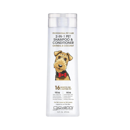 GIOVANNI PROFESSIONAL 2-IN-1 Pet Shampoo & Conditioner 16oz – TEA TREE & ALOE