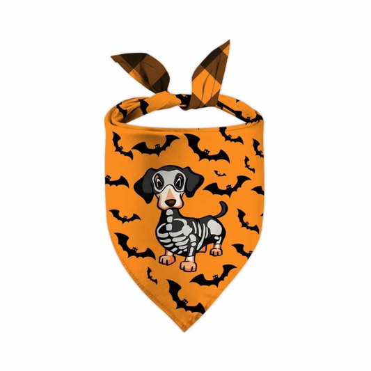 Double Sided Halloween Dog Scarf