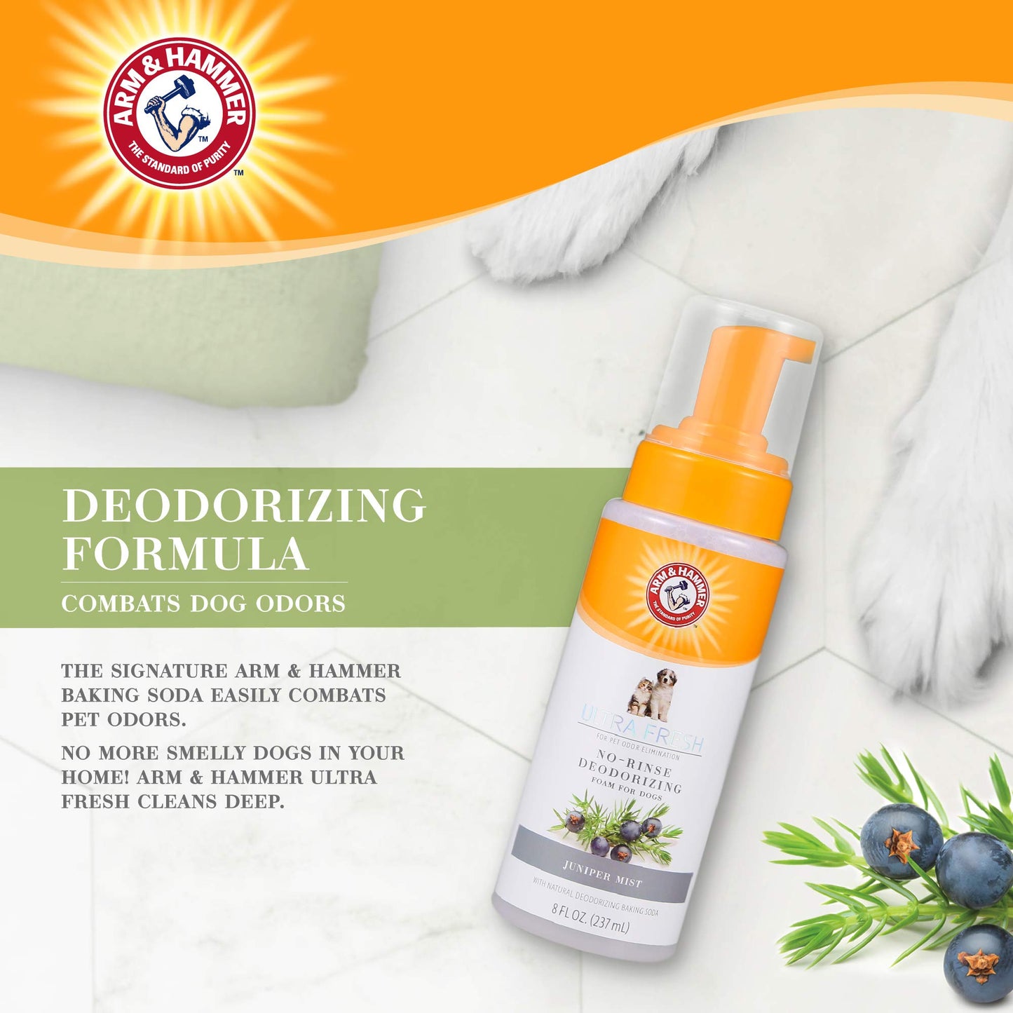 Arm&Hammer Ultra Fresh No Rinse Deodorising Foam for Dogs