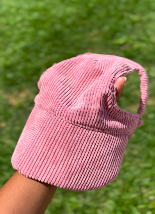 Pink Condroy Dog Hat