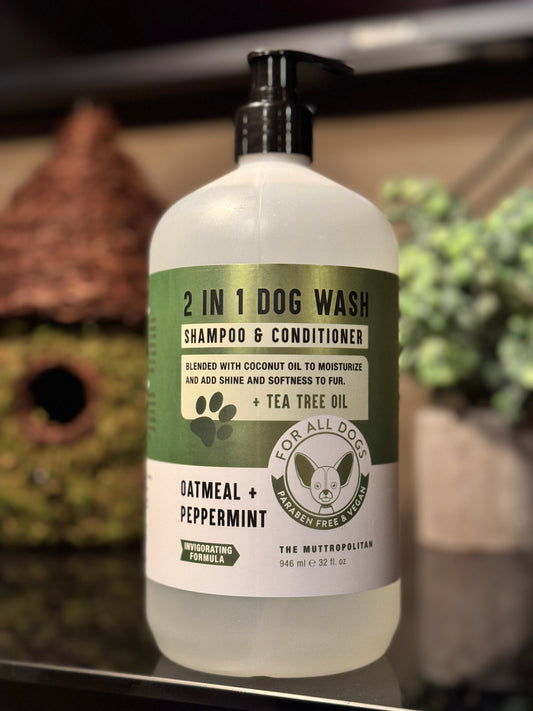 THE MUTTROPOLITAN 2 in 1 Dog Wash Oatmeal & Peppermint PARABEN FREE & VEGAN