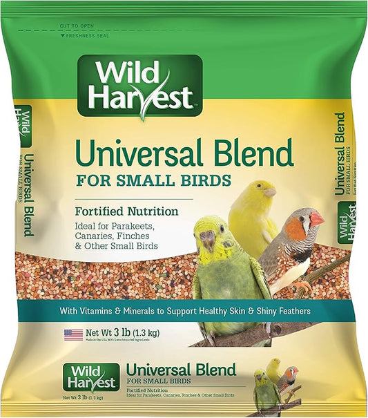 WILD HARVEST Bird Seed Collection: Universal Blend for Parakeet, Canaries, Finches, Cockatiel, Parrots and More 3lb