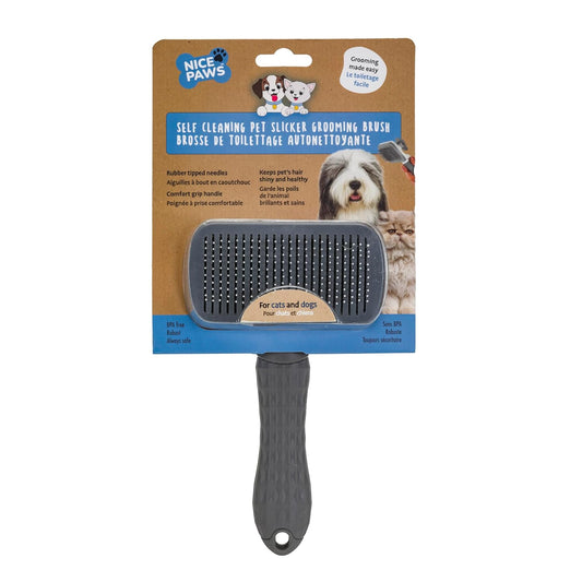 NICE PAWS Self Cleaning Slicker Brush