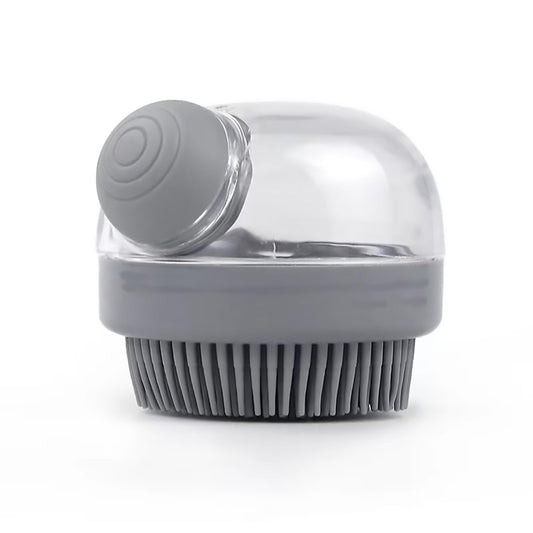 Pet Bath Brush with Soap Dispenser-Grey