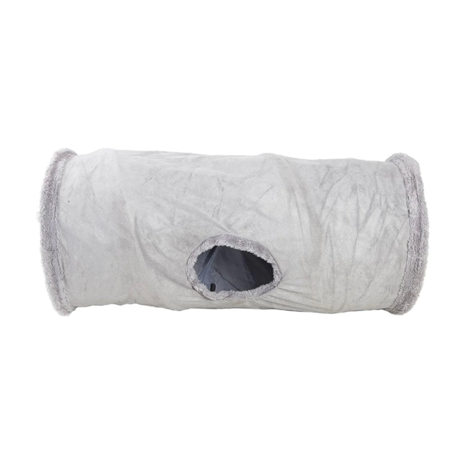 Plush Collapsible Cat Tunnel With Hanging Ball Toy