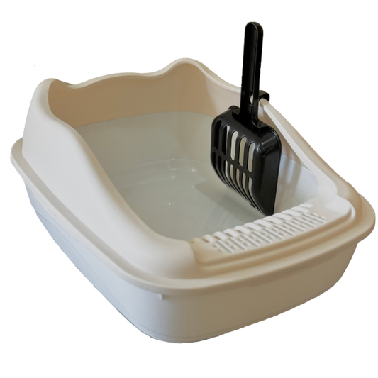 Semi Enclosed Anti-Splash Cat Litter Box with FREE Litter Scoop